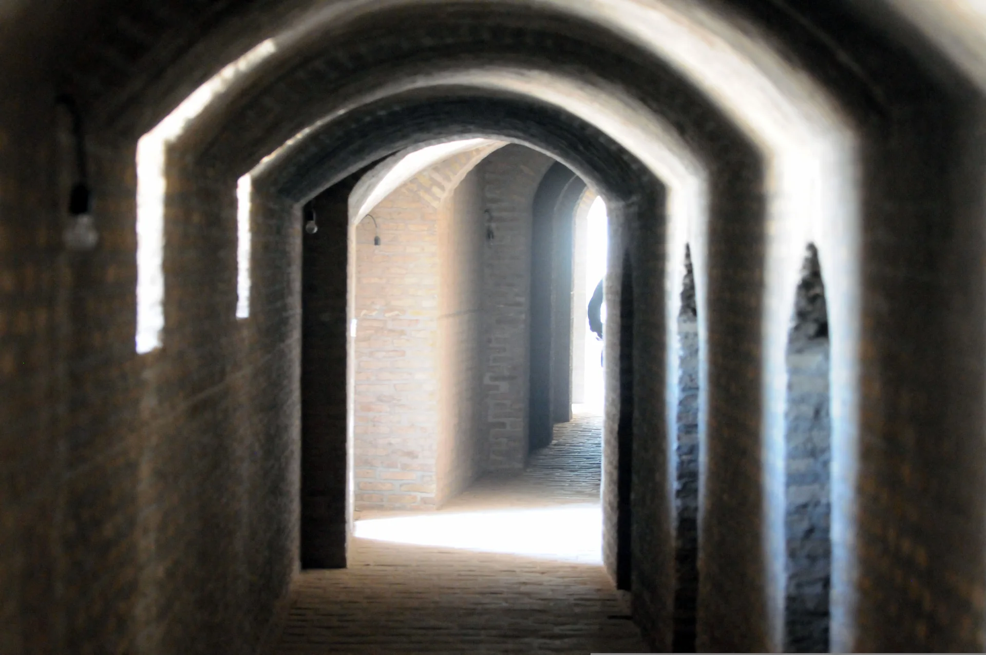 Sunlight inside a restored corridor of Herat Citadel