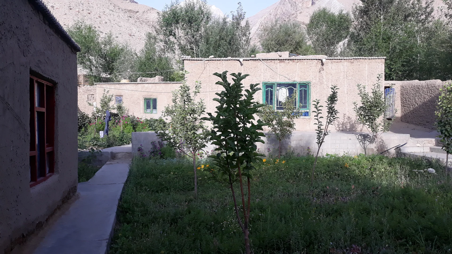 Homestead and green garden in the Wakhan Corridor